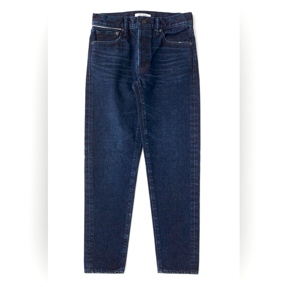 Moussy Vintage Japanese Denim Rigid Emma Tapered Mid Jeans Dark Blue Sz 31